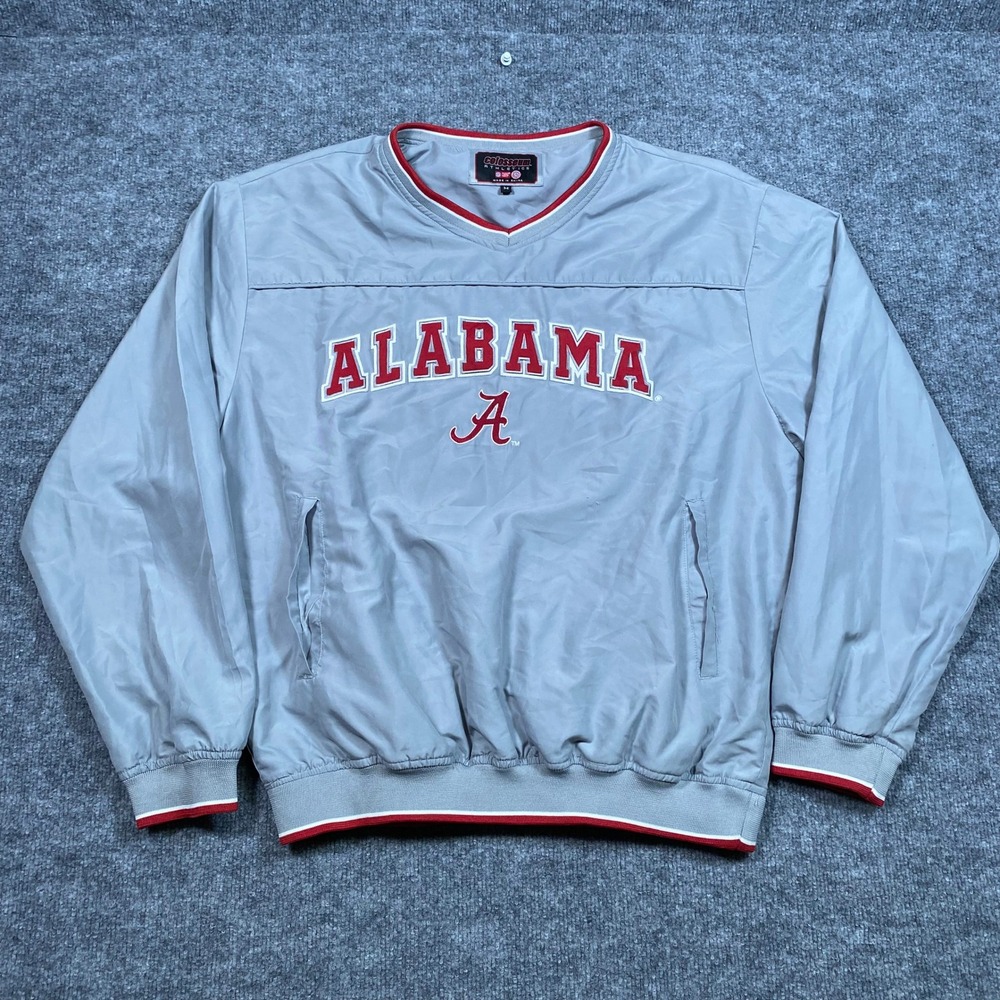 Colosseum Athletics Alabama Crimson Tide V-Neck Windshirt Grey Mens‎ Medium